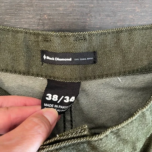 NWT Black Diamond Mission Wool Denim Pants Green Men’s Size 38x34 - Picture 6 of 9